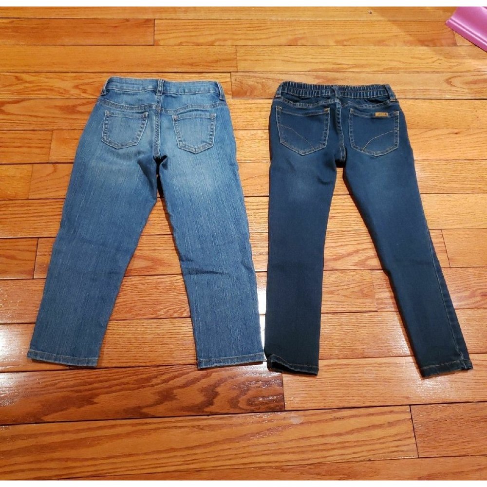 2 pairs of Jean's little girl size 5 & 6